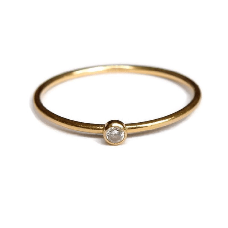 Gnoes | Ring witte zirkonia gold filled