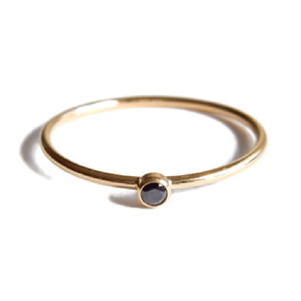Gnoes | Ring zwarte zirkonia gold filled