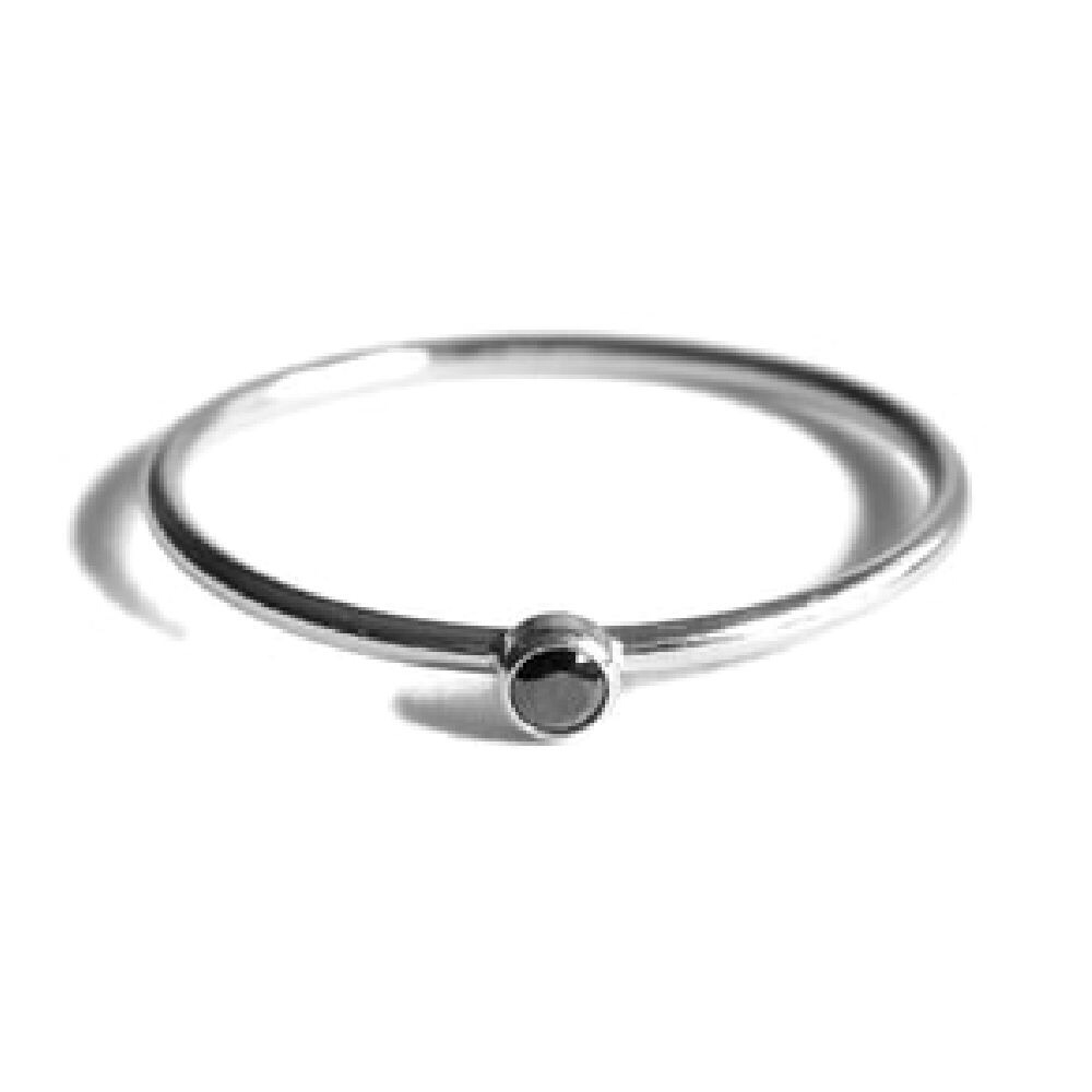 Gnoes | Ring zwarte zirkonia sterling zilver