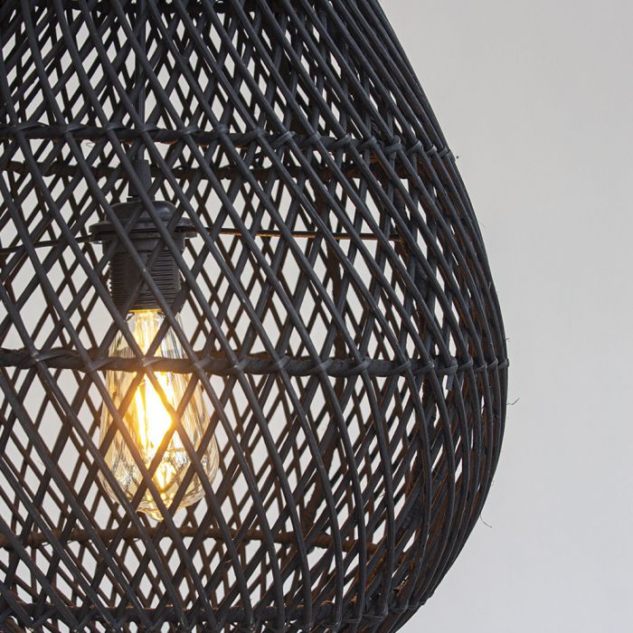 Lamp zwart rotan druppel S Earthware RADIJS Conceptstore