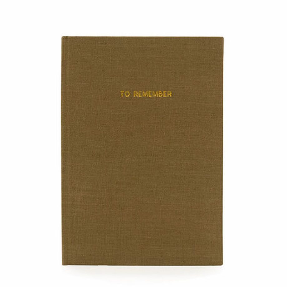 Olive Notebook L Washed Linen | Monk&Anna