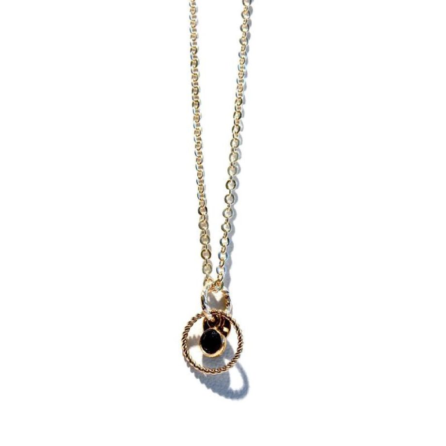 Necklace zwarte Zirkonia gold filled | Gnoes