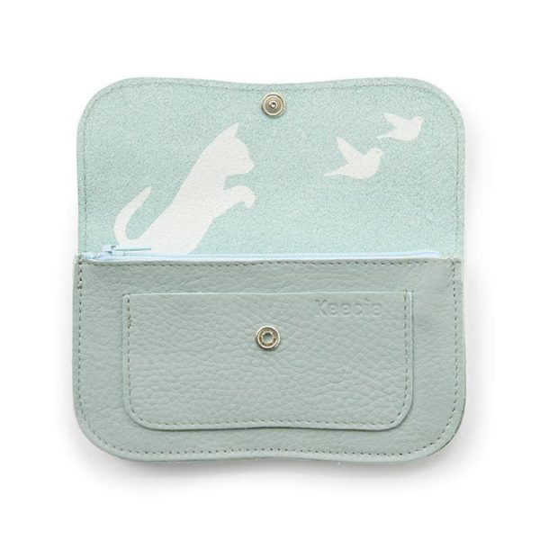 Cat Chase Medium Portemonnee Dusty Green | Keecie - Afbeelding 2