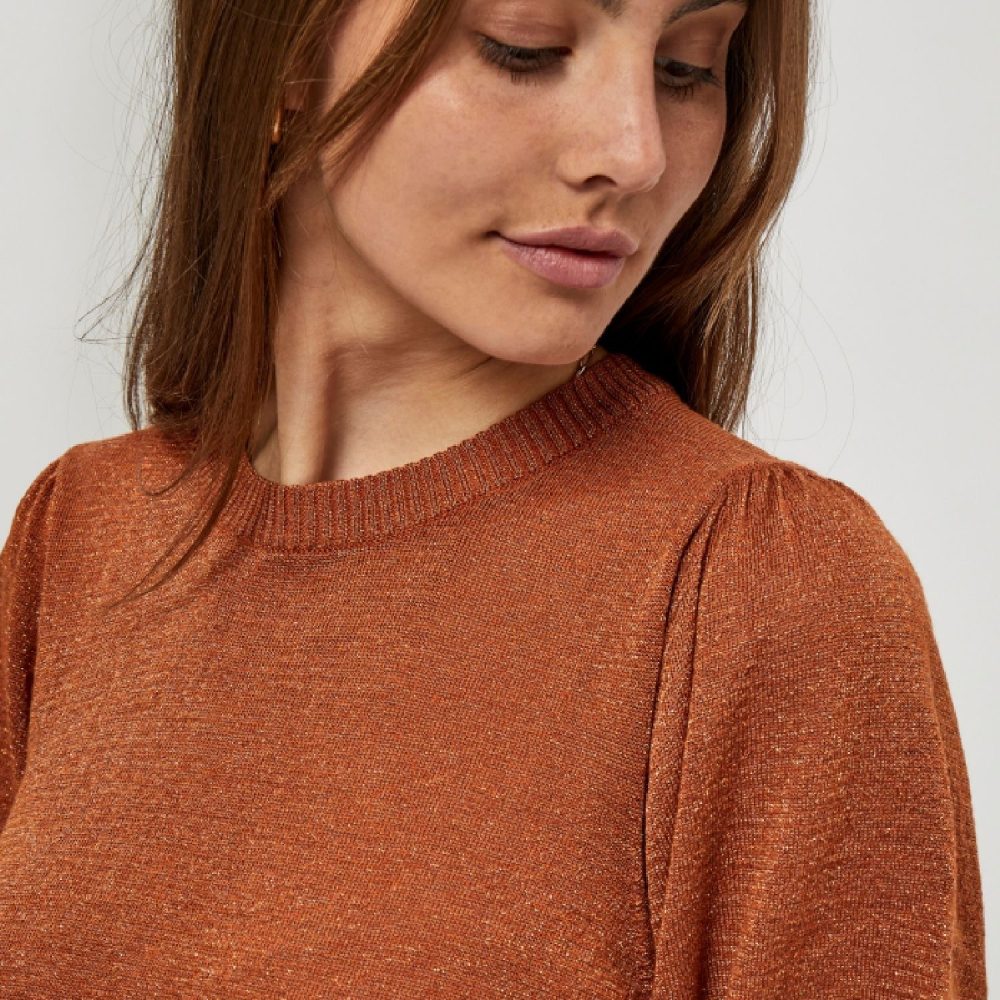 Liva Knit Tee Burned Hazel Lurex | Minus