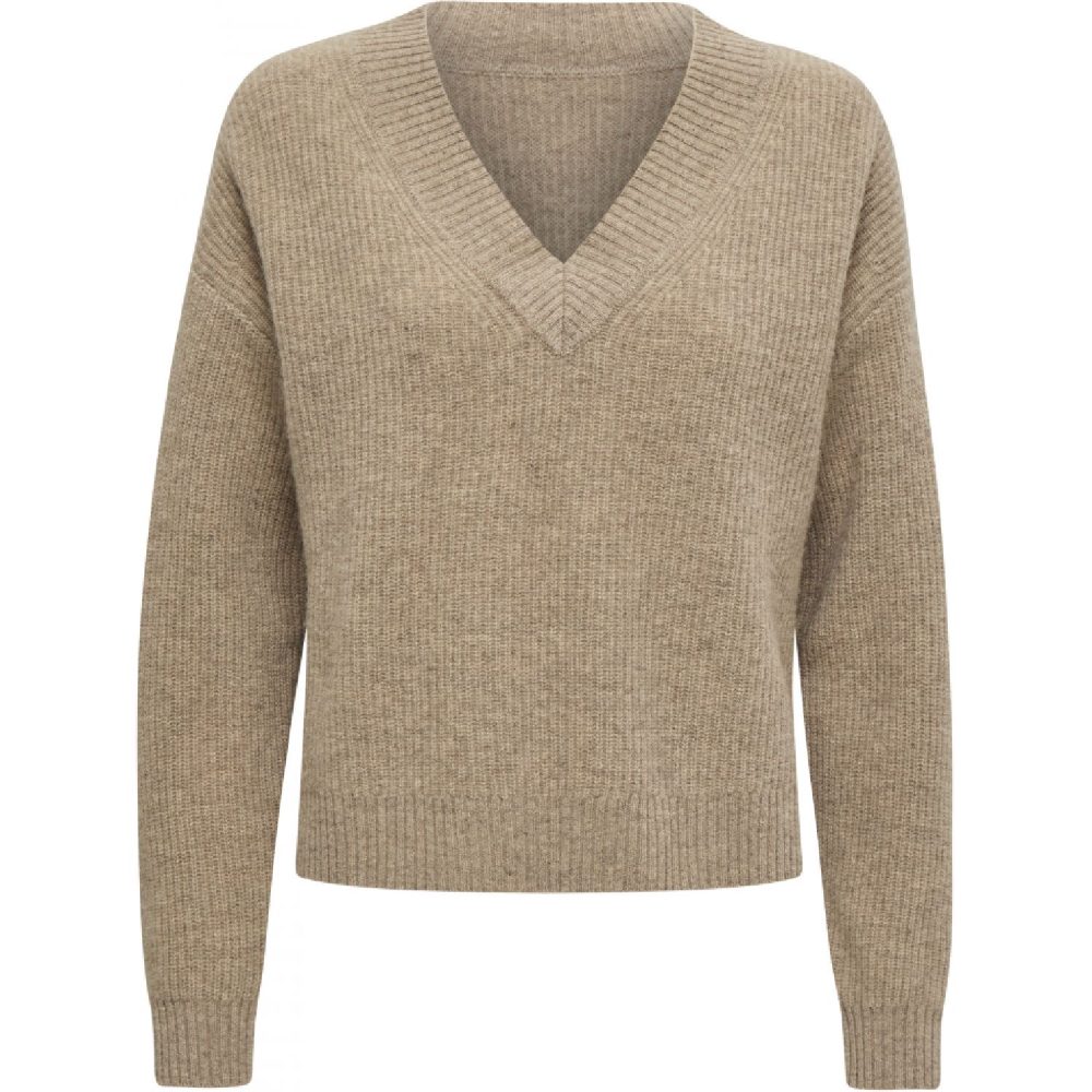 Maisie V Neck Pullover Nomad Sand Melange | Minus