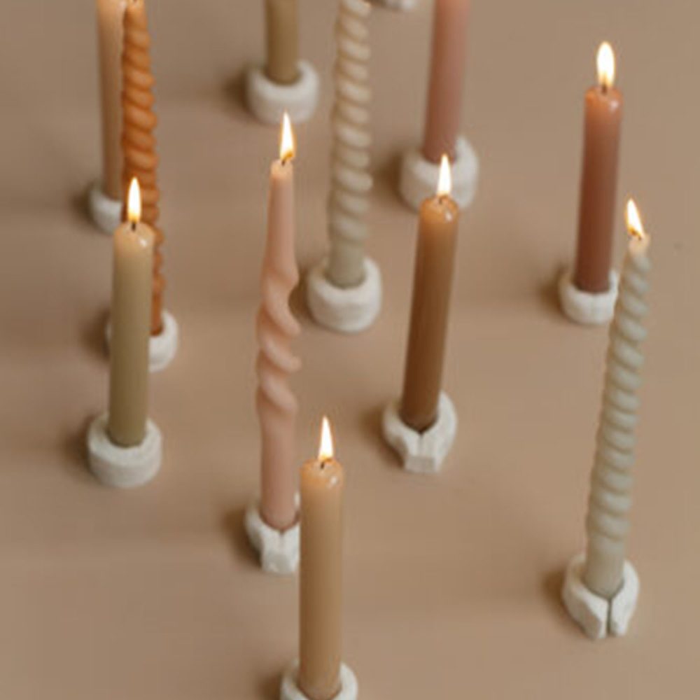 Classic Stearin Candles Pastel Pink | Rustik Lys