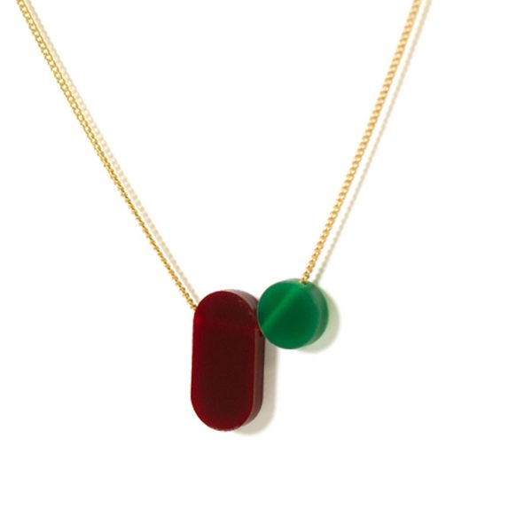 Burgundy and Emerald Soft Necklace | TURINA