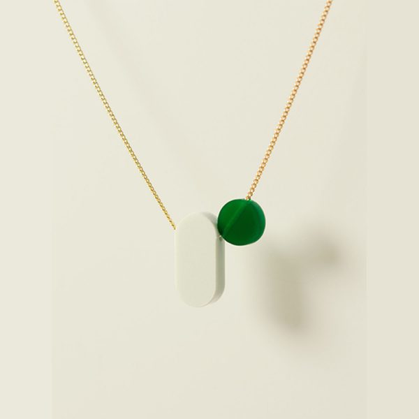 Pistache and Emerald Soft Necklace | TURINA