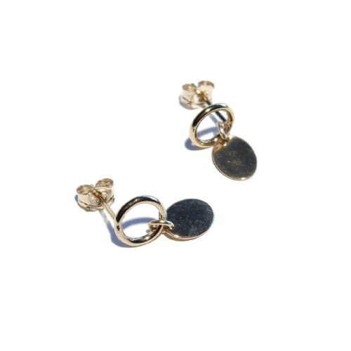 Earrings gold filled Oval | Gnoes