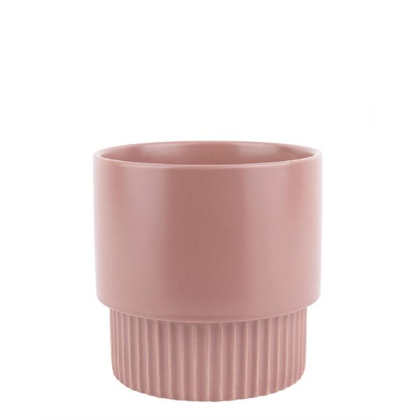 Plantpot Ribbed Dusty Pink | Present Time