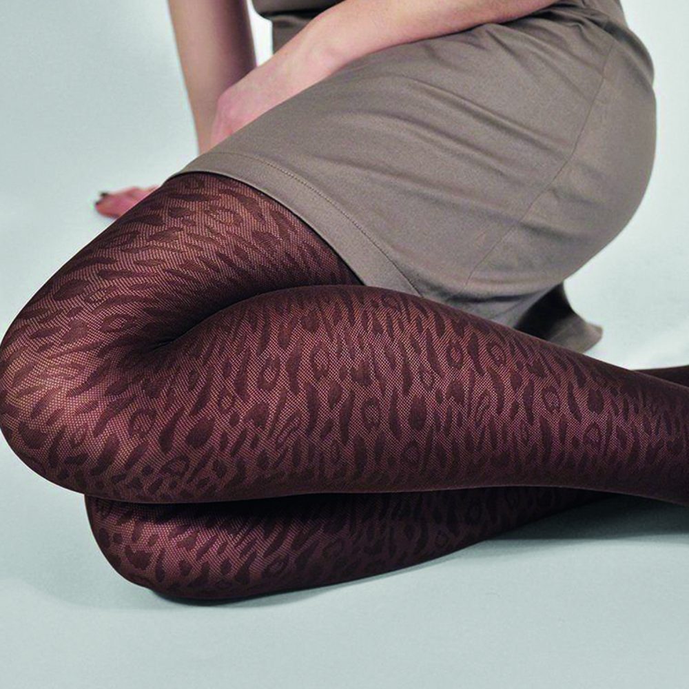 Emma Leopard Dark Brown | Swedish Stockings
