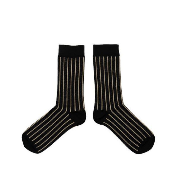 Black Glitter Lines Socks | Monk&Anna