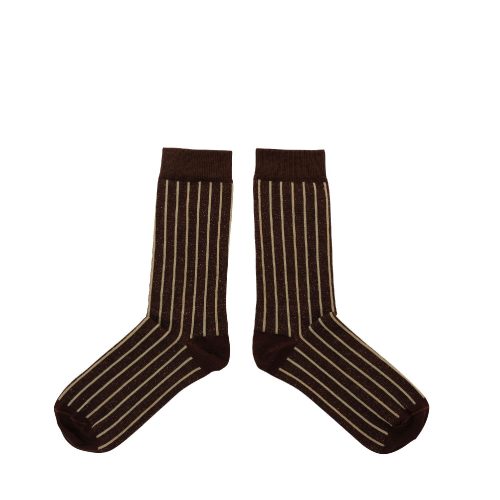 Mahogany Glitter Lines Socks | Monk&Anna