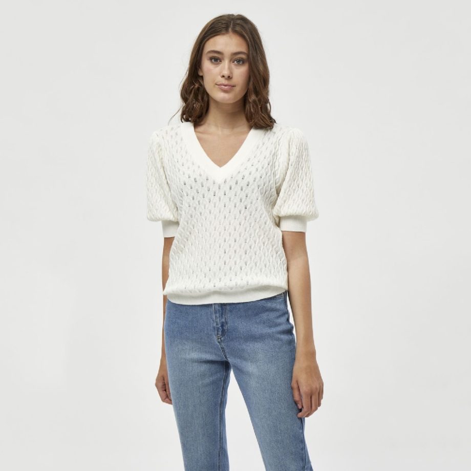 Rosalia Puff Sleeve Tee Cloud Dancer | Peppercorn