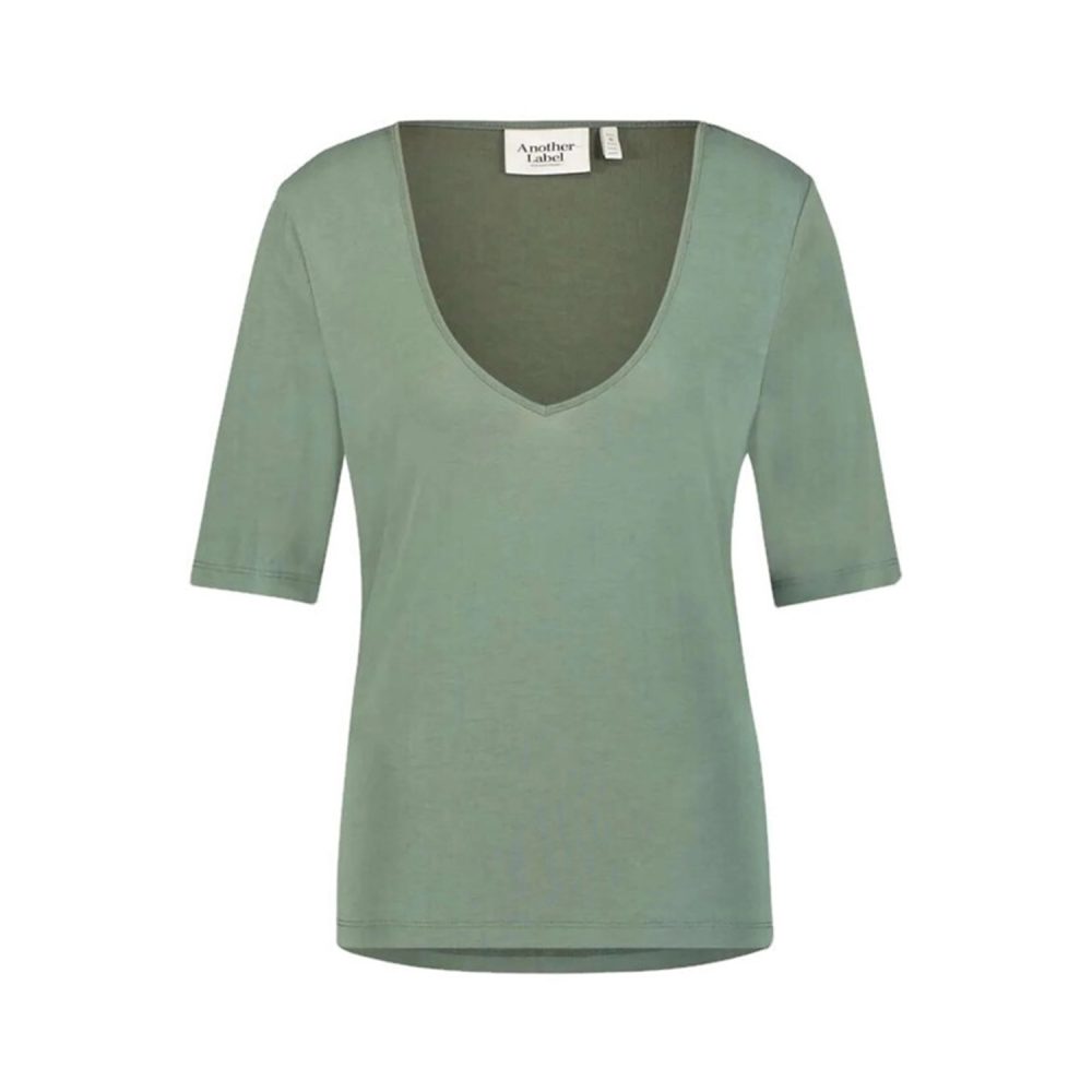 Magnolia V-hals t-shirt Grey Green | Another Label