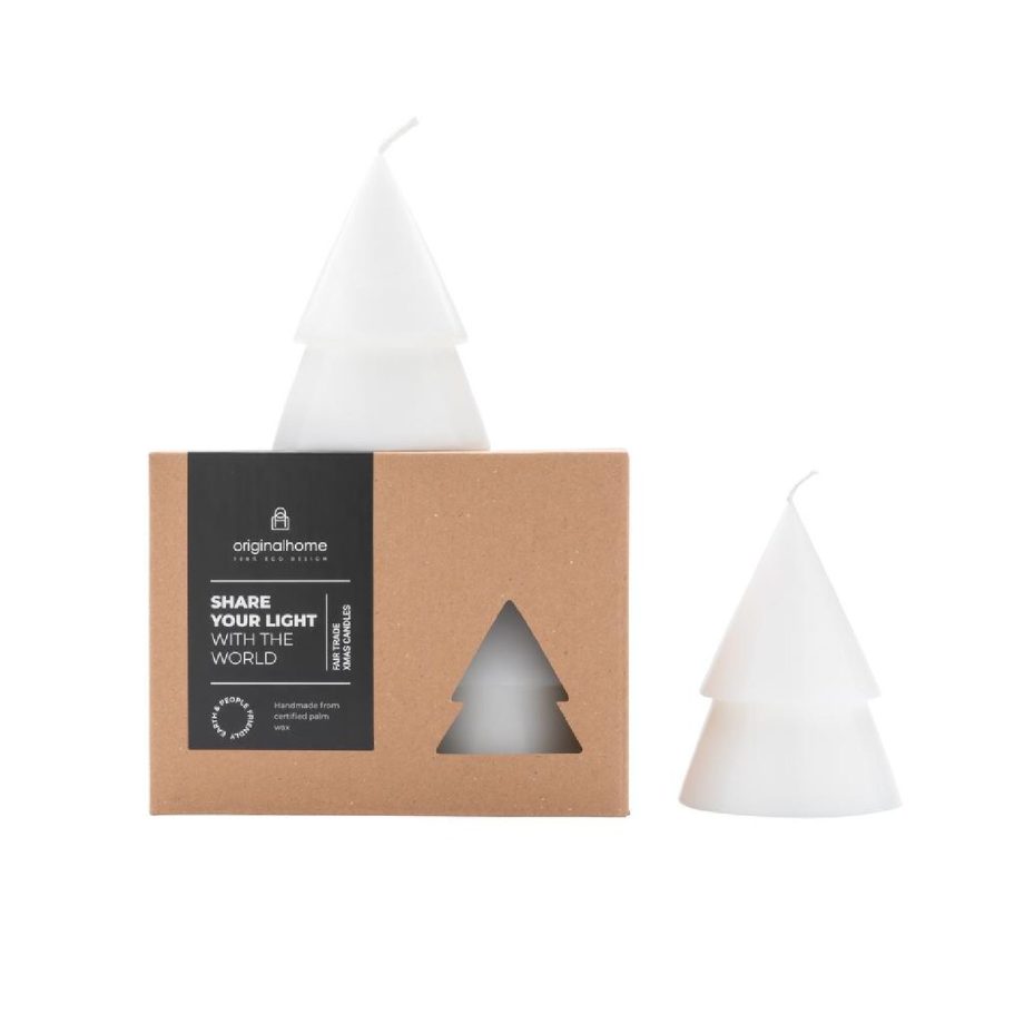 Kerstboomkaars White M Set of 2 | Original Home