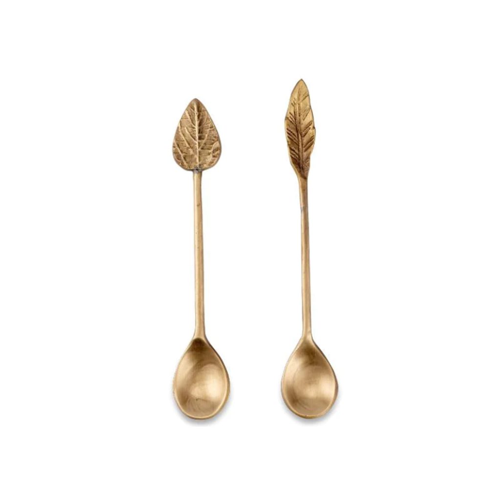 Leaf Spoon Brass Set | NKUKU