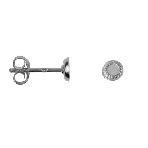 Ribbed Circle Stud Earring Silver | Betty Bogaers