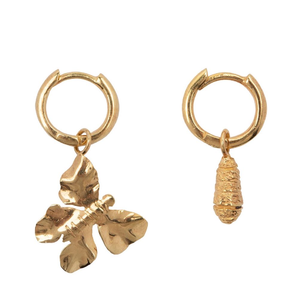 Butterfly Hoop Earring Gold Plated | Betty Bogaers