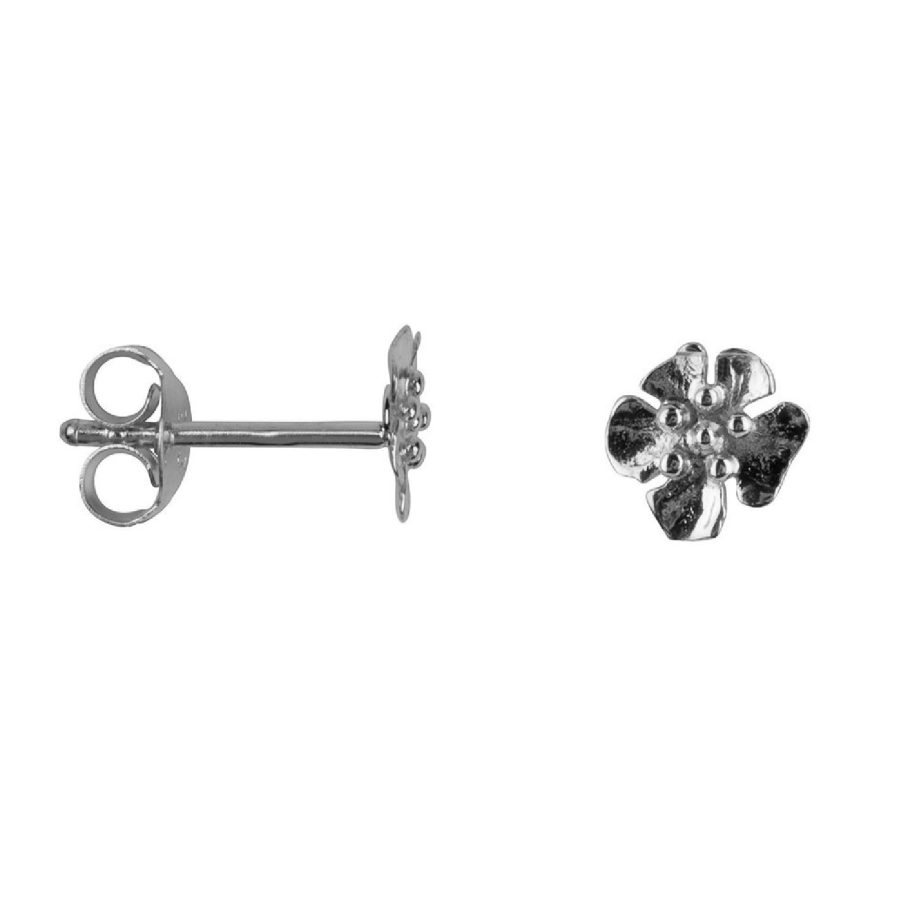 Mini Folded Flower Earstud Silver | Betty Bogaers