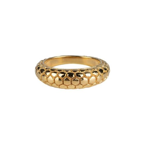 Honeycomb Ring Gold Plated | Betty Bogaers