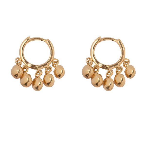 Hoop 5 Coins Click Earring Gold Plated | Betty Bogaers