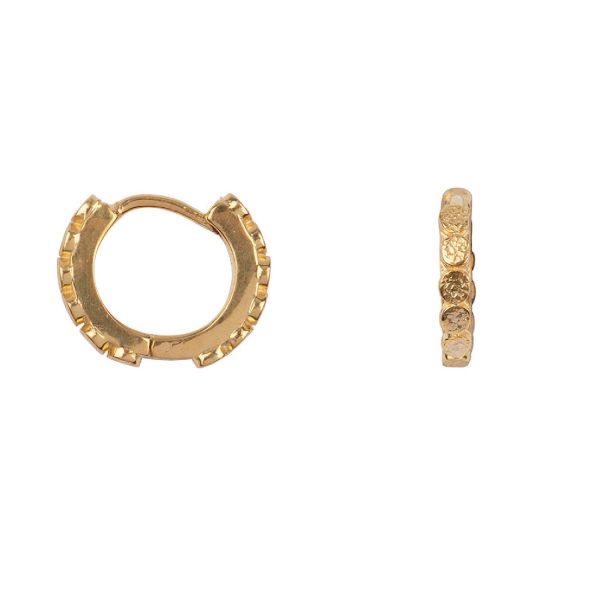 Flat Coins Small Hoop Earring Gold Plated | Betty Bogaers