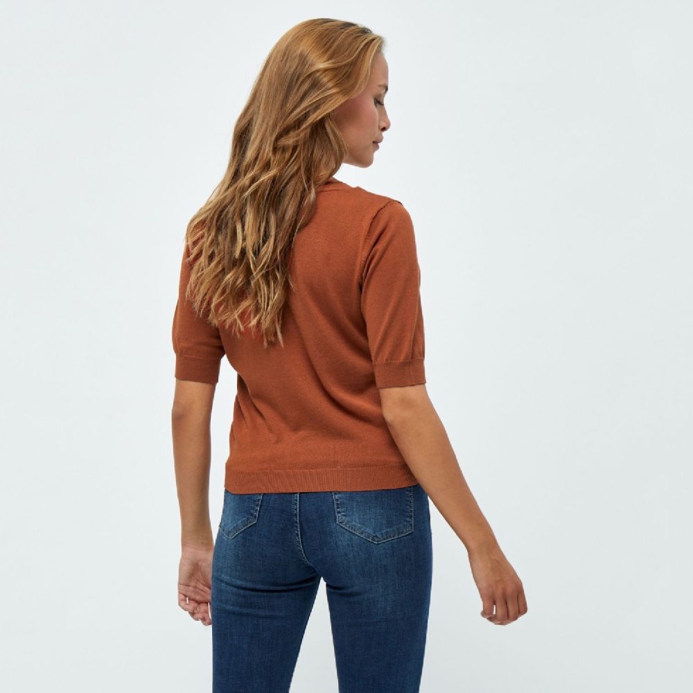 Milla V-Neck Knit Tee Desert Sand | Minus