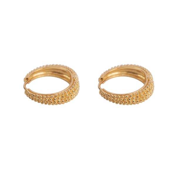 Big Dotted Hoop Earring Gold Plated | Betty Bogaers