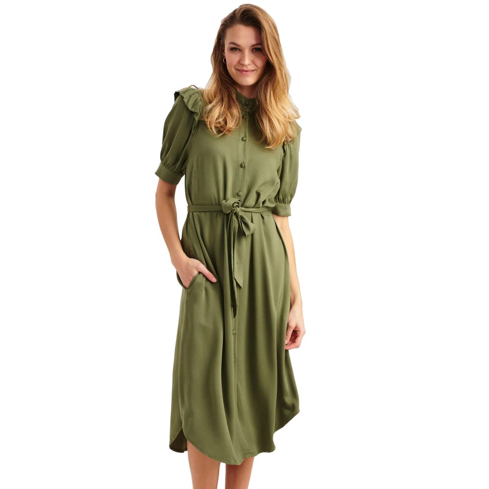 Nuchardonnay Dress Deep Lichen Green | NÜMPH