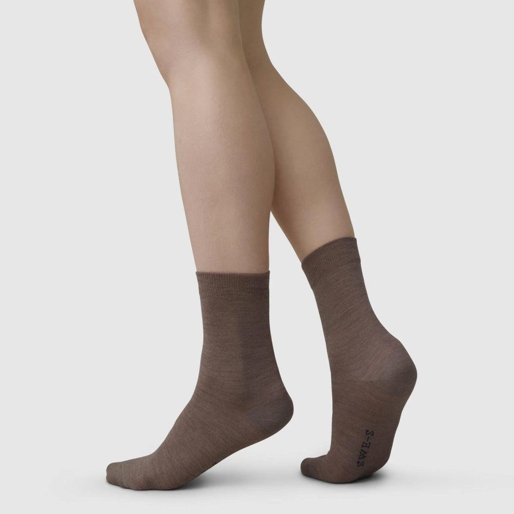 Johanna Organic Wool Socks – Mid Brown | Swedish Stockings