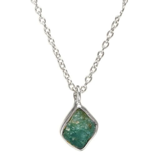 Emerald may-Birthstone necklace zilver | Muja Juma