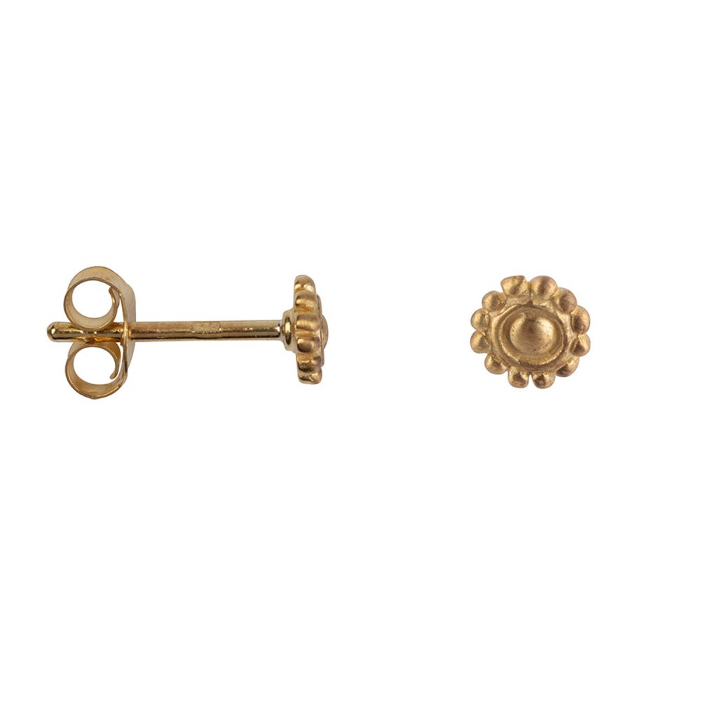 Mini Dotted Flower Stud Earring Gold Plated | Betty Bogaers