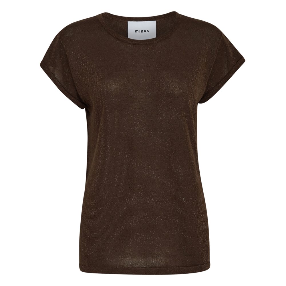 Carlina Knit Tee Slate Brown Lurex | Minus