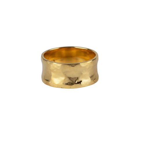 Hammered Ring Gold Plated Brass | Betty Bogaers