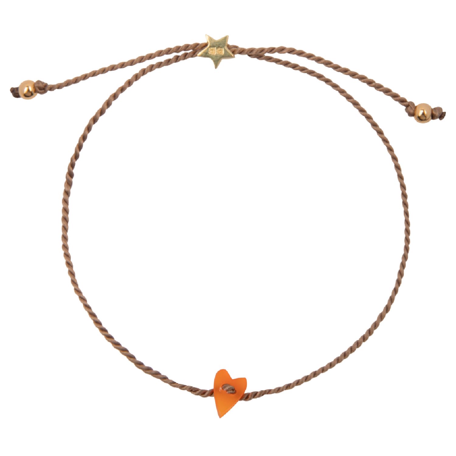 Resin Heart Bracelet Gold Plated Neon Orange | Betty Bogaers