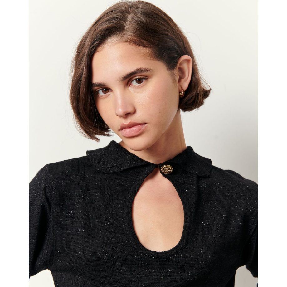 Greta Jumper Shiny Black | Sessùn