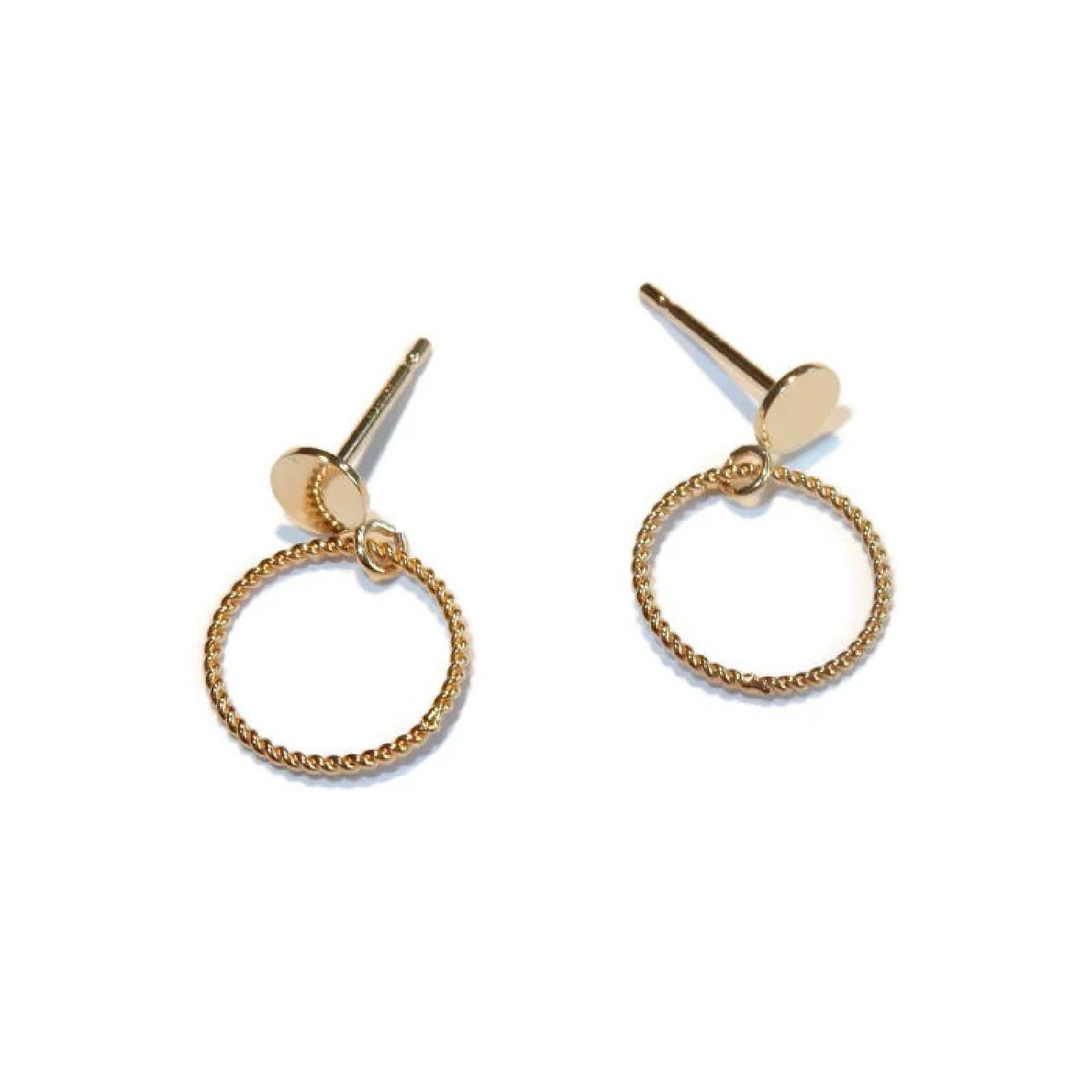 Earrings gold filled twisted rings  | Gnoes