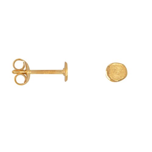 Flat Coin Stud Earring Gold Plated | Betty Bogaers