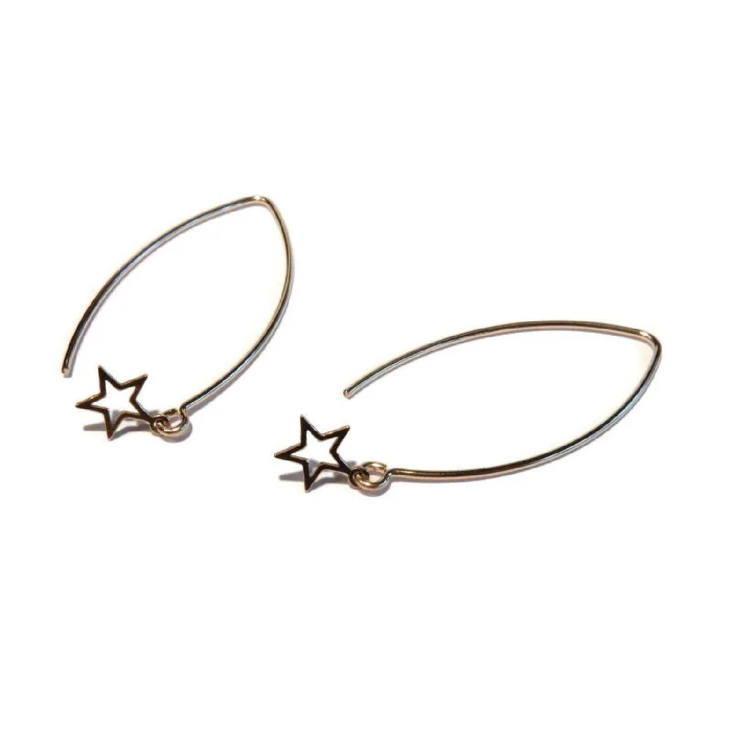 Earrings gold filled open star | Gnoes