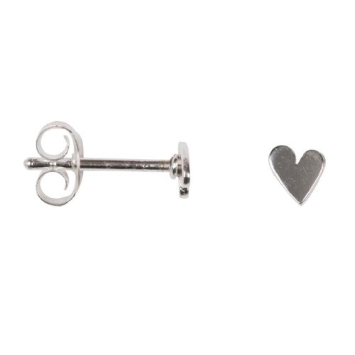 Assymetric Hearts Stud Earring Silver | Betty Bogaers