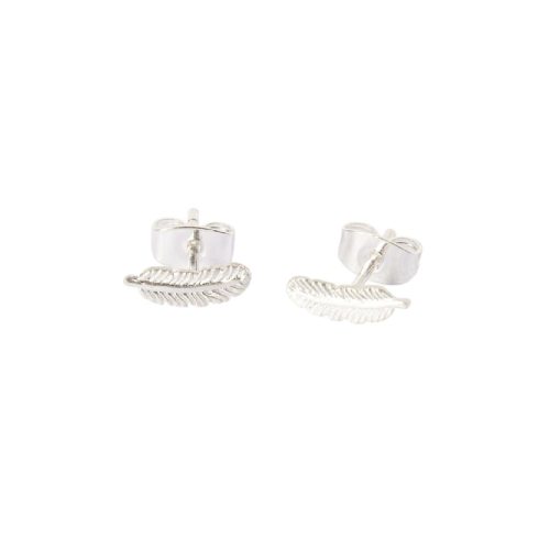 Little Feather Stud Earring Silver | Betty Bogaers