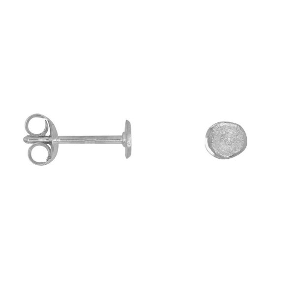 Flat Coin Stud Earring Silver | Betty Bogaers