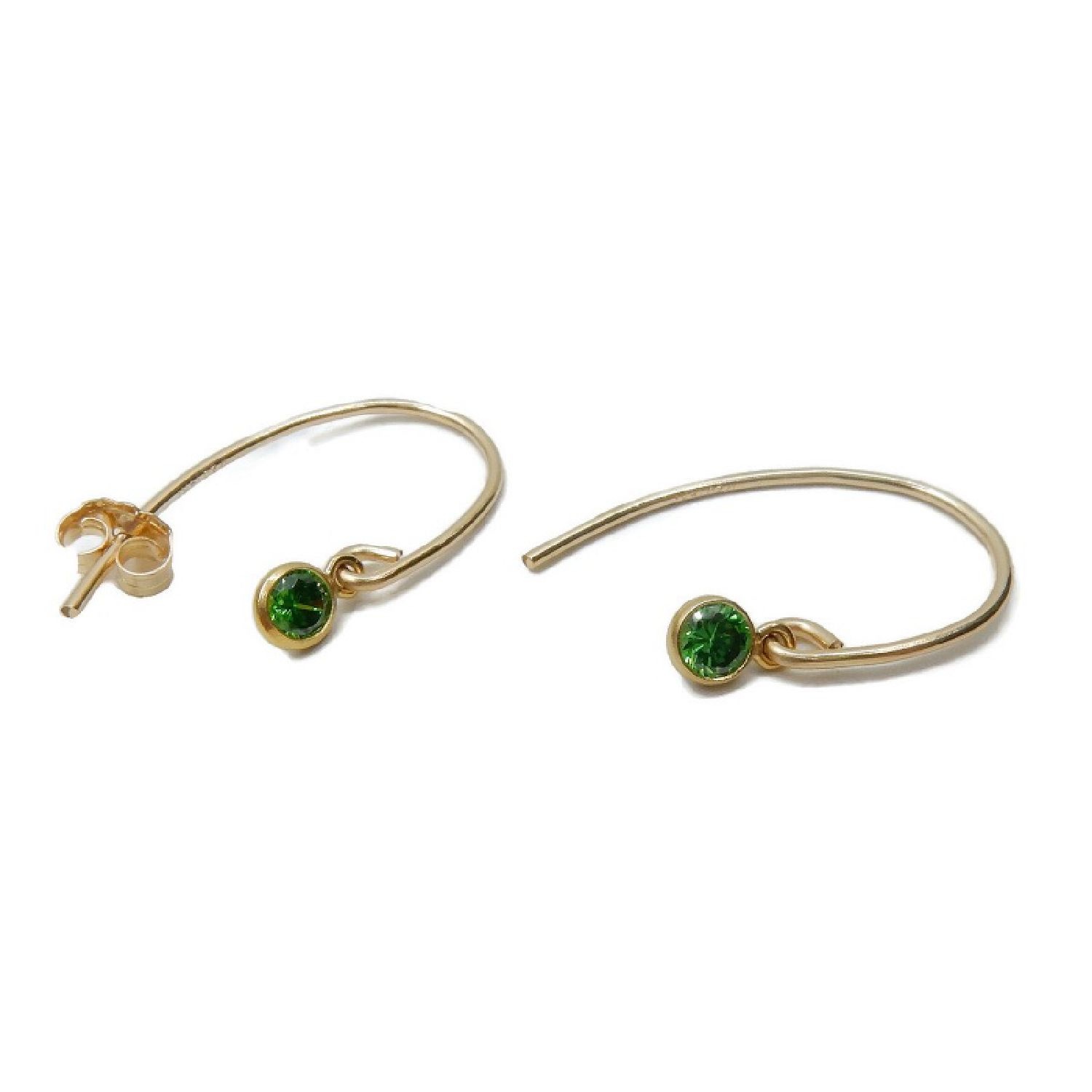 Earrings gold filled hoops Green | Gnoes