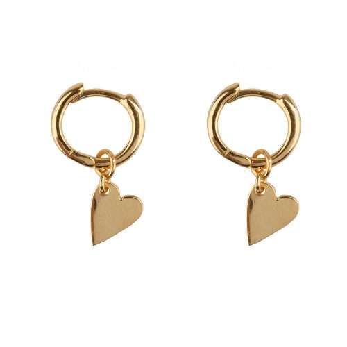 Small Hoop Heart Earring Gold Plated | Betty Bogaers