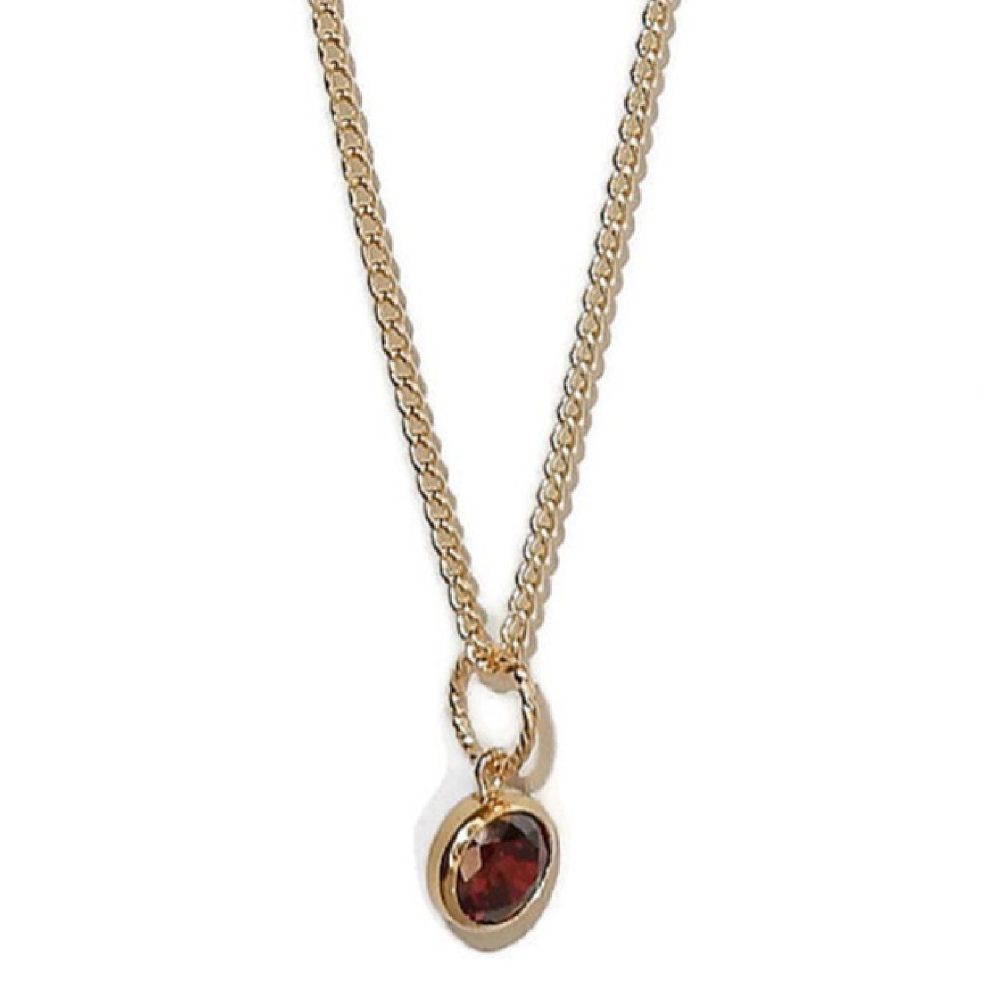 necklace flat curb chain red | Gnoes