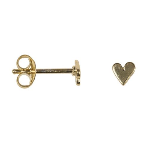 Assymetric Hearts Stud Earring Gold Plated | Betty Bogaers