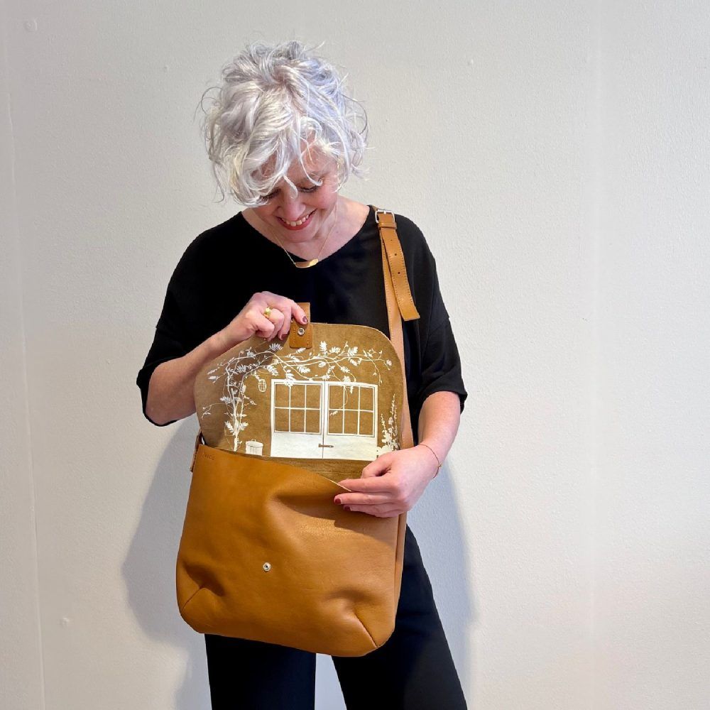Schoudertas Back Yard Cognac used look | Keecie