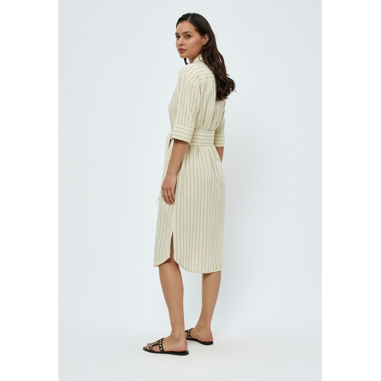 Heddie Shirt Dress Warm Sand Stripe | Peppercorn