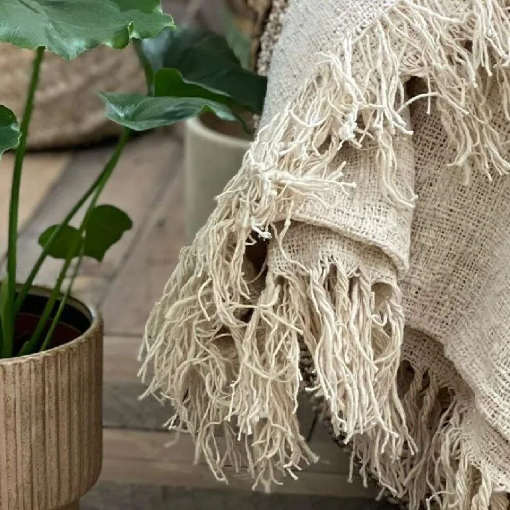 Throw Waste Cotton Off-White | Original Home